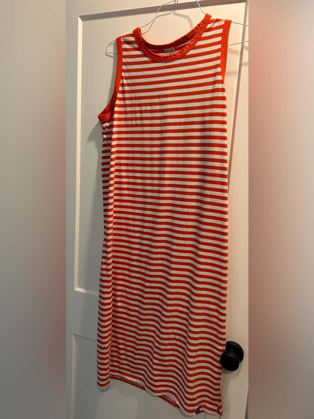 KULE Orange and White Striped Tee dress